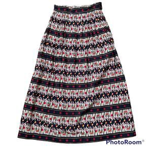 Bechamel Vintage MIDI Skirt Size 6 Navy Sailor Patriotic Military Pin Up Retro